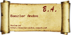 Baszler Andos névjegykártya